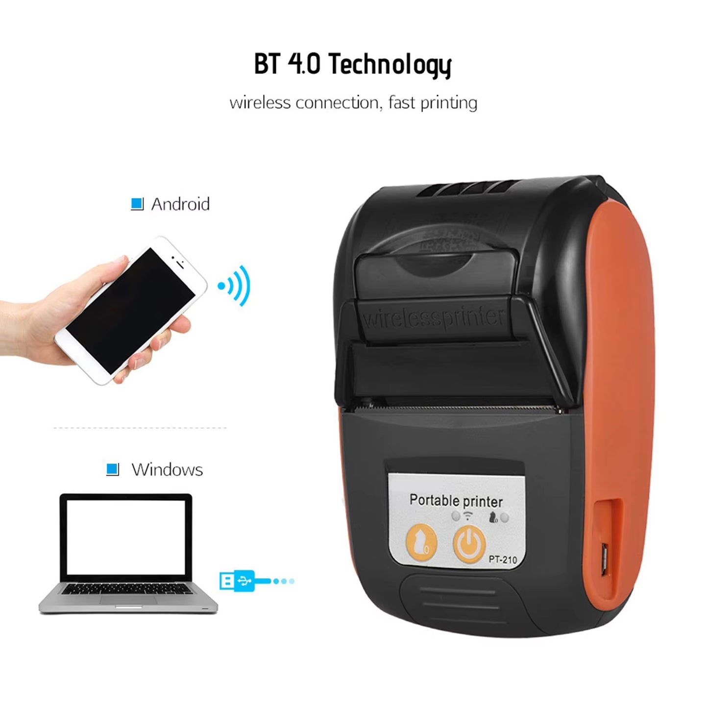 Portable Receipt Printer Portable Thermal Printer Bluetooth Mini Thermal Printer for Android for IOS Portable Printer for Iphone